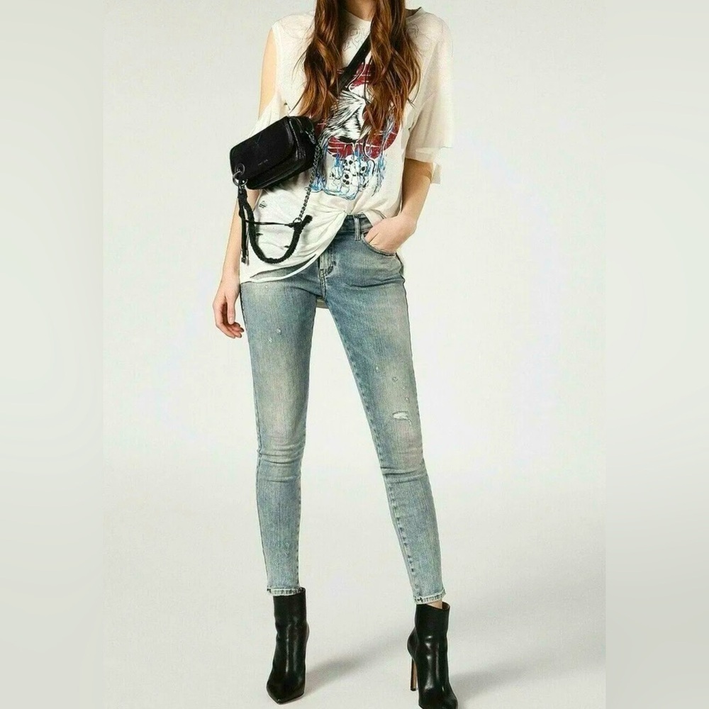 DIESEL Slandy Mid-Waist Super Skinny Stretch Jeans 0699B 24